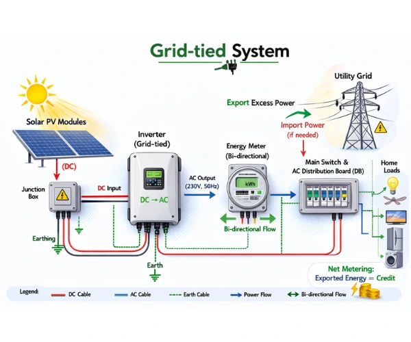 Different Components of a Solar PV System- Importance and Operation