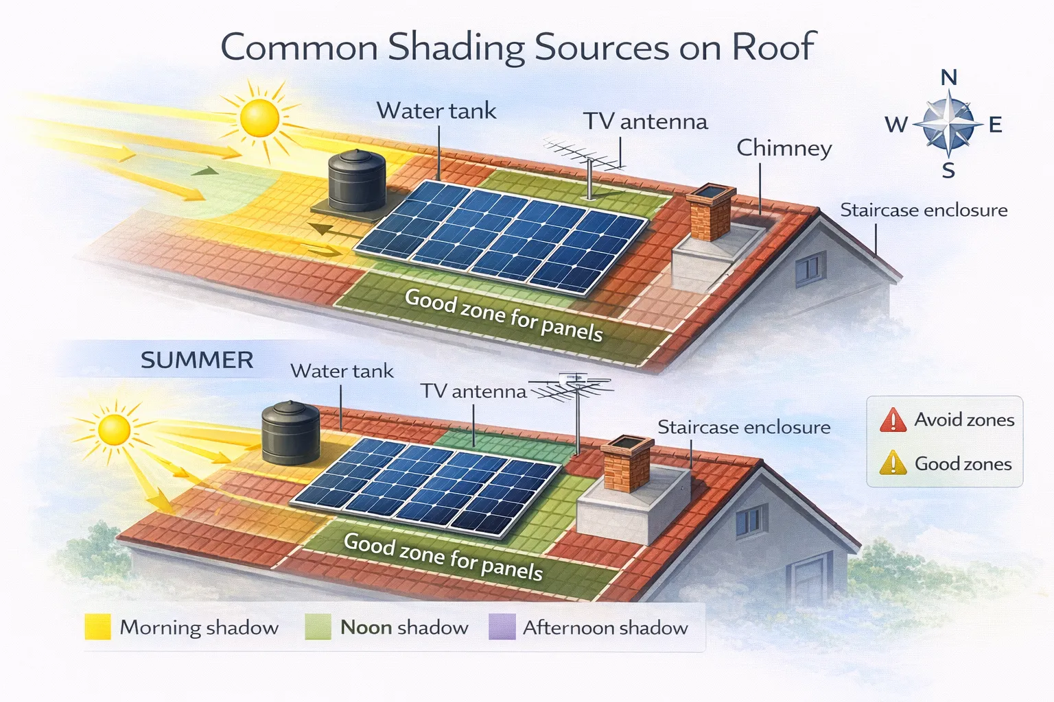 Common Shading Sources on Roof