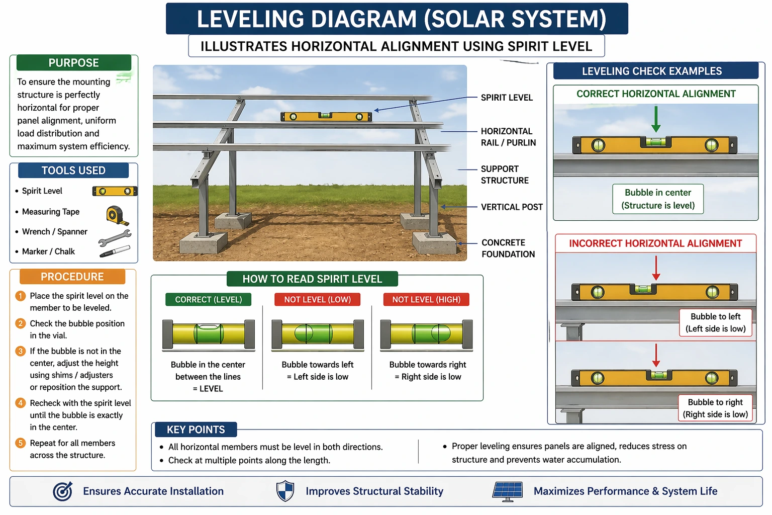 Solar Structure Alignment and Leveling Guide for Installers