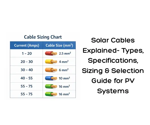 Solar Cables Explained- Types, Specifications, Sizing & Selection Guide for PV Systems