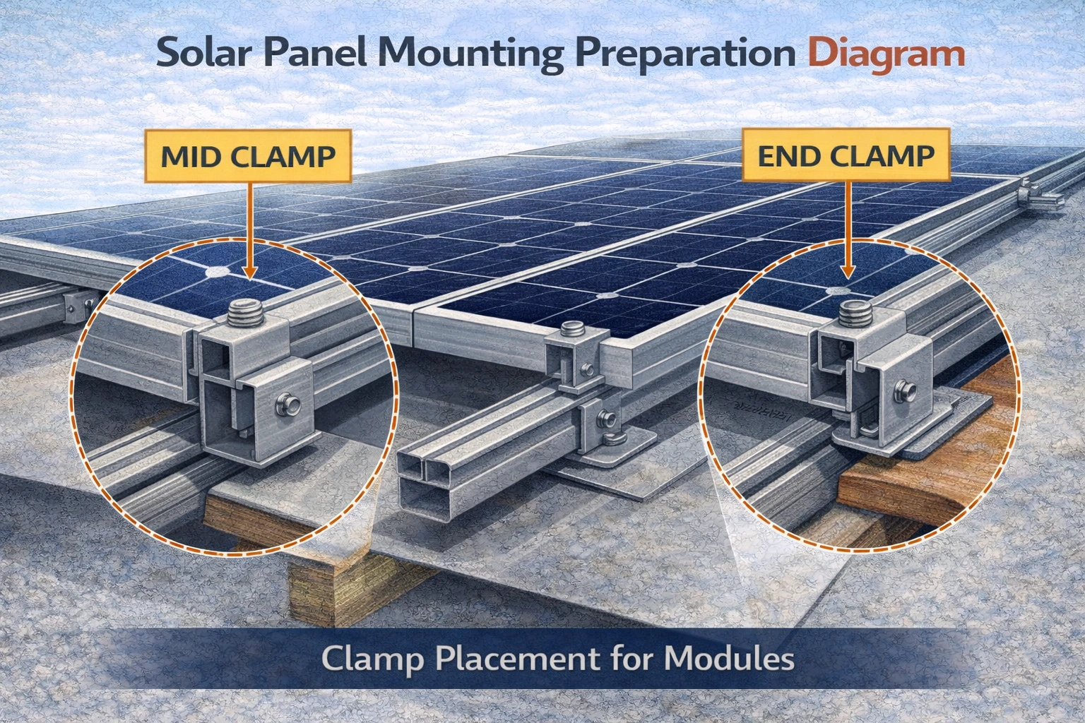 Installation of Module Support and Racking Frame for Solar PV Systems