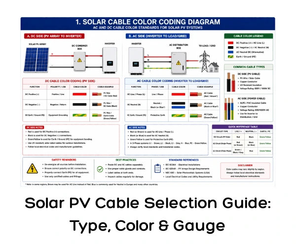 Solar PV Cable Selection Guide Type, Color & Gauge