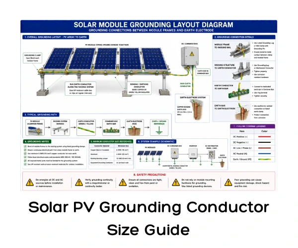 Solar PV Grounding Conductor Size Guide