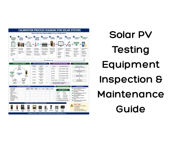 Solar PV Testing Equipment Inspection & Maintenance Guide