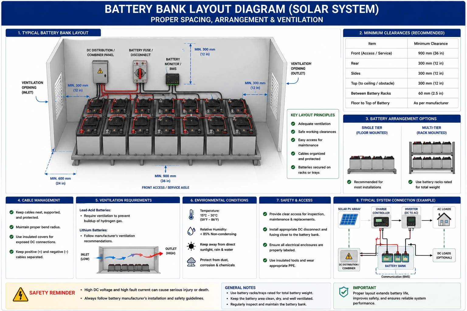 Confirm Battery Bank Location and Install Batteries- Step-by-Step Guide for Solar PV Systems