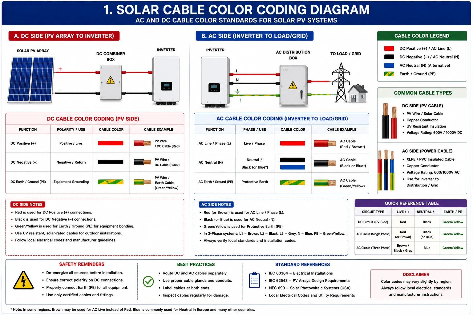 How to Select the Correct Cable Type, Color, and Gauge for Solar PV Systems- Complete Guide