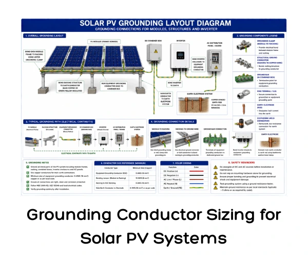 Grounding Conductor Sizing for Solar PV Systems