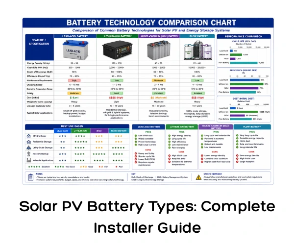 Solar PV Battery Types Complete Installer Guide
