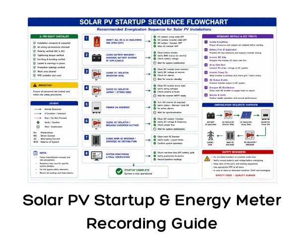 Solar PV Startup & Energy Meter Recording Guide