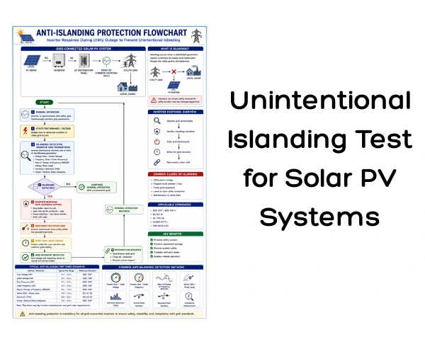 Unintentional Islanding Test for Solar PV Systems