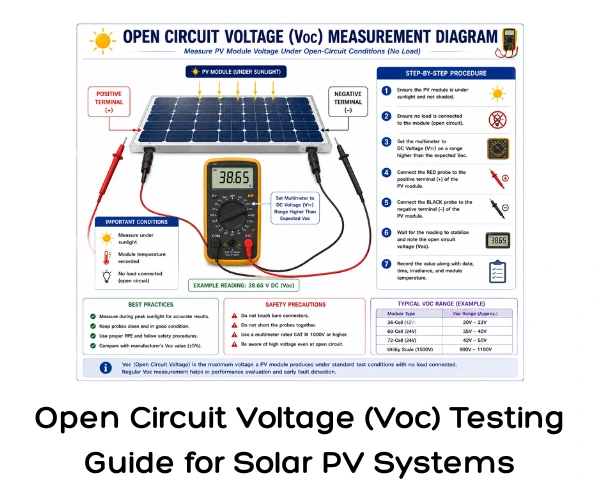 Open Circuit Voltage (Voc) Testing Guide for Solar PV Systems