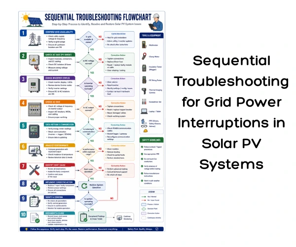 Sequential Troubleshooting for Grid Power Interruptions in Solar PV Systems