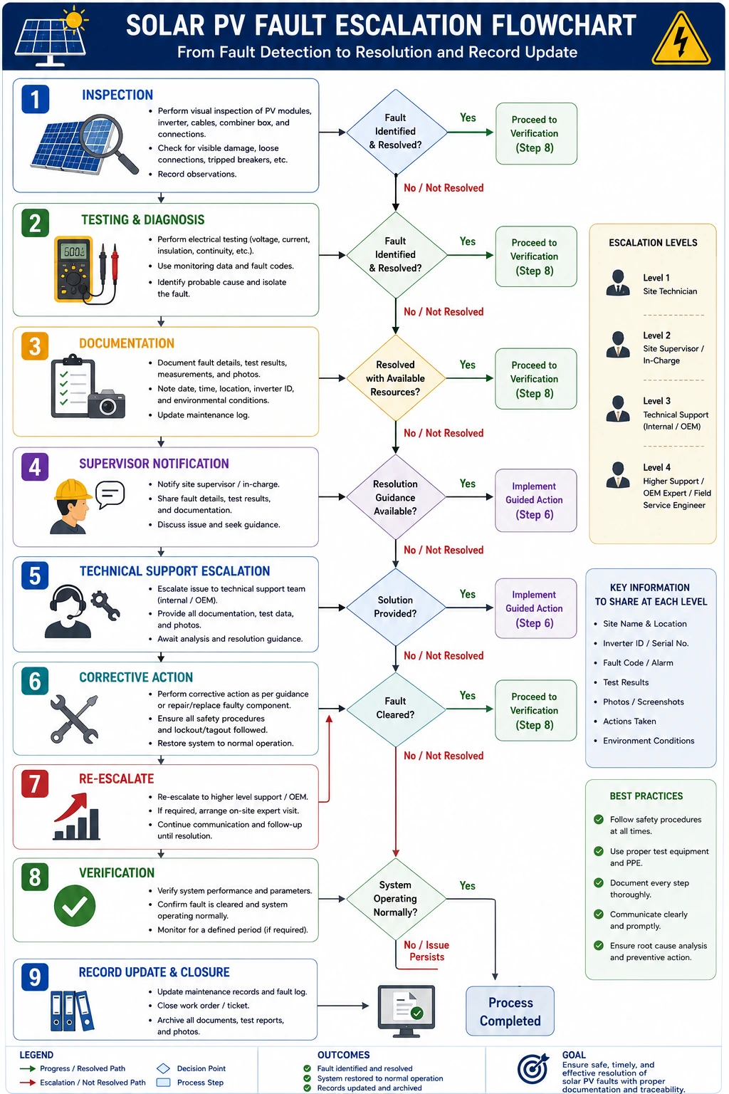 Escalate the Issue to Superiors if Faults Cannot Be Identified- Complete Guide for Solar PV System Maintenance and Troubleshooting