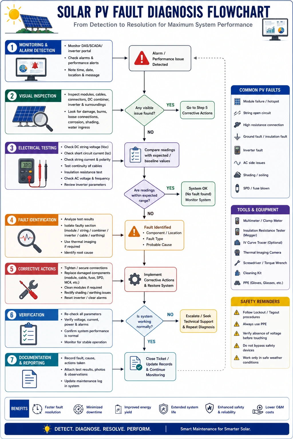 Identify Faults in Solar PV Systems When There Is an Interruption in Power Generation- Complete Troubleshooting Guide Identify Faults in Solar PV Systems When There Is an Interruption in Power Generation- Complete Troubleshooting Guide