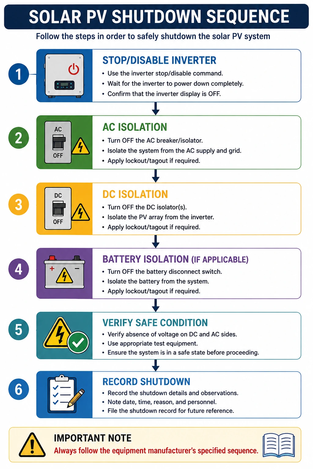 Demonstrate Start-Up and Shutdown Procedures for a Solar PV System